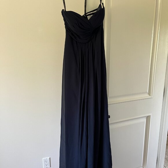 Strapless, Navy -  Bill Levkoff Full Length Dress Size 6 - Picture 1 of 5